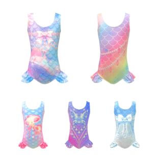 公主宝宝人鱼姬游泳衣连体泳装 儿童泳衣女童女孩中小童26新款 夏季
