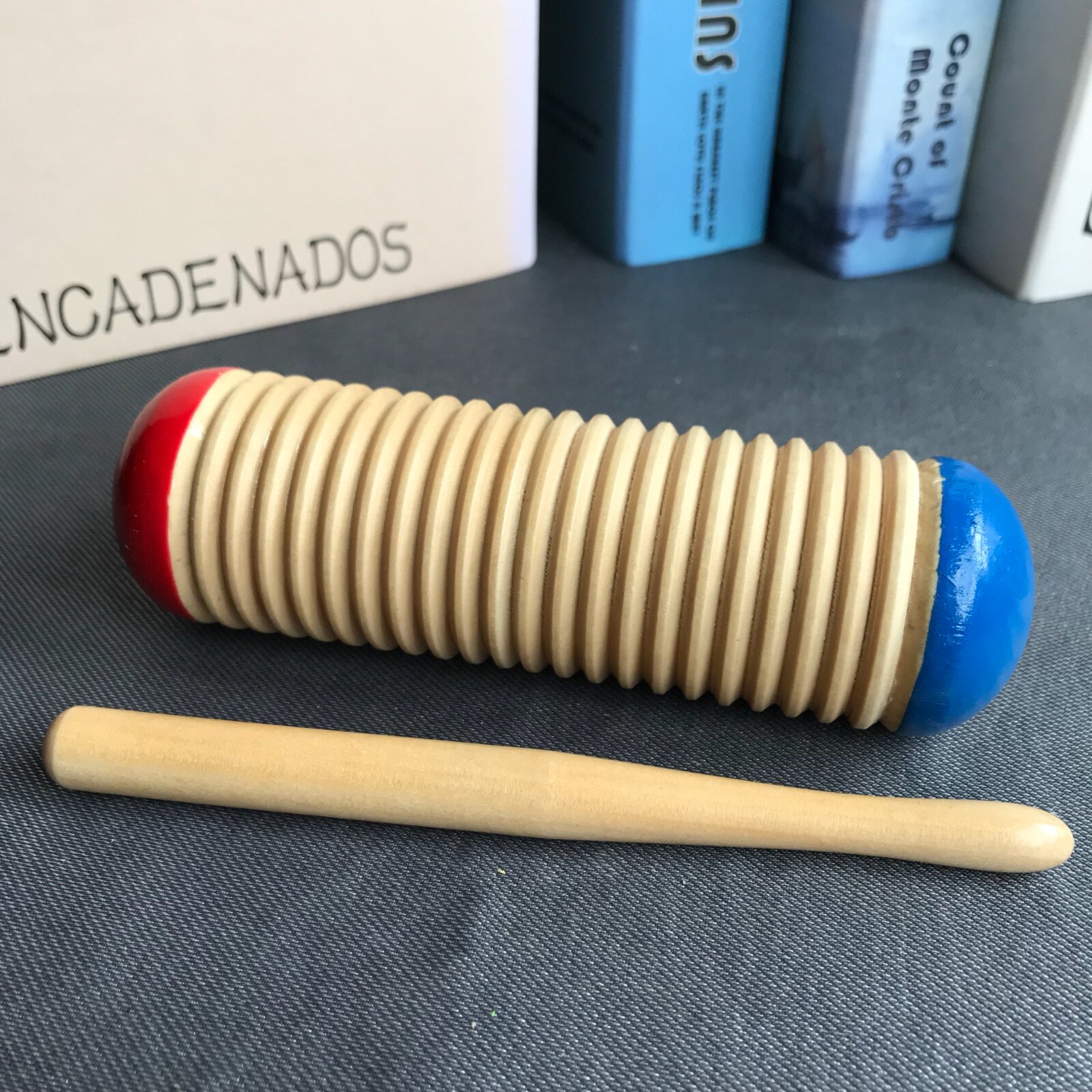 儿童木制沙筒 木鱼响筒梆子蛙呜筒 打击乐器 1 2 3岁宝宝玩具