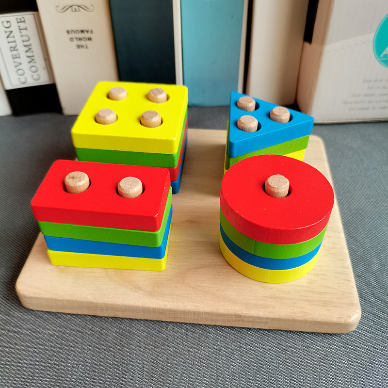 및 어린이 모양 및 색상인지 매칭 장난감 몬테소리 조기 교육 퍼즐 1-2-3 세  빌딩 블록