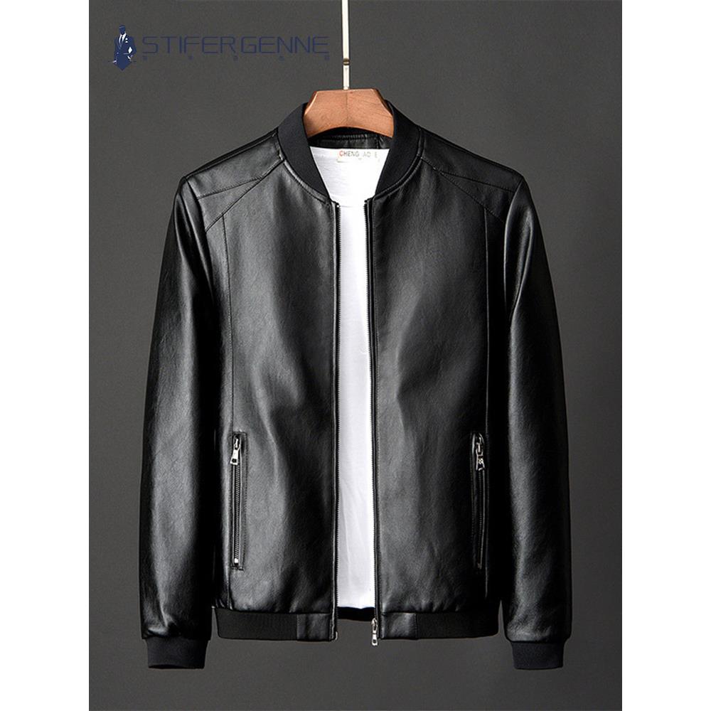 STIFER GENNE真皮外套男春秋季大码皮衣2025皮夹克男士立领棒球服