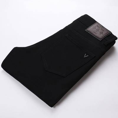 2025新款秋冬款黑色牛仔裤男修身弹力裤子休闲百搭小脚裤不掉色