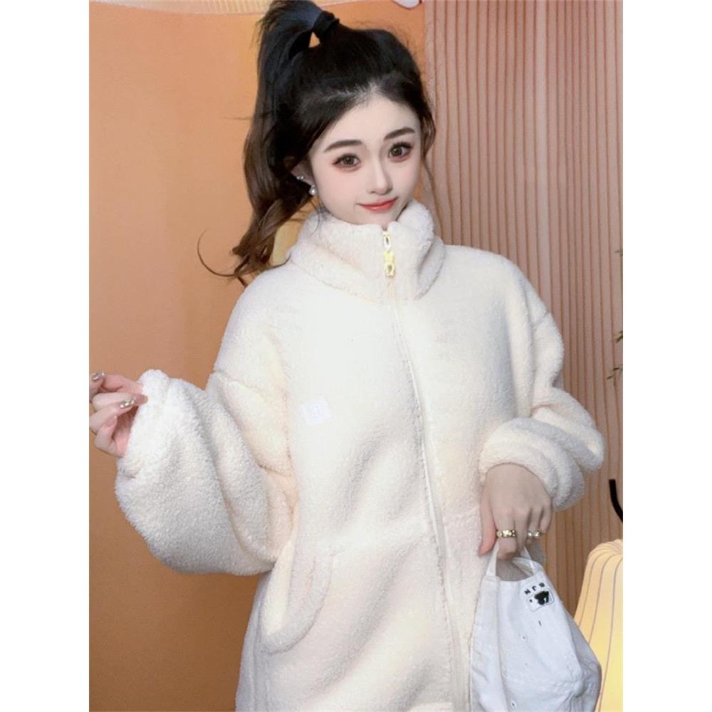 零下5度可外穿加绒加厚北羔绒立领睡衣女冬季休闲运动家居服套装