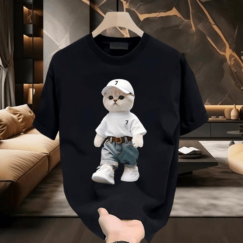 GM新潮 小众设计 穿出来的青叔感~圆领T恤男士夏季高级感卫衣春秋