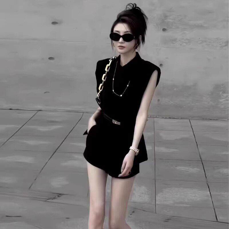 欧洲站2025夏季新款气质polo衬衫阔腿短裤显高辣妹炸街两件套装女