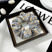 复古法式 3件8折 碎花真丝大肠圈女高级感发绳头绳网红发饰头饰