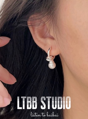 LTBB 纯银珍珠耳环女2024新款韩版秋冬时尚冷淡风耳饰高级感ins风