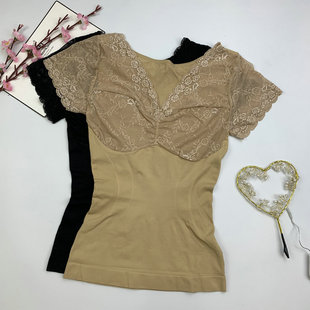 托胸塑身背心轻塑身收腹美体内衣蕾丝短袖 款 打底女 半袖 2025春季