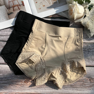 中腰收腹蕾丝塑身裤女薄款提臀无痕内裤透气悬浮抗菌内裆三角短裤