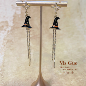 MsGuo手工黑色魔法帽赋能耳环