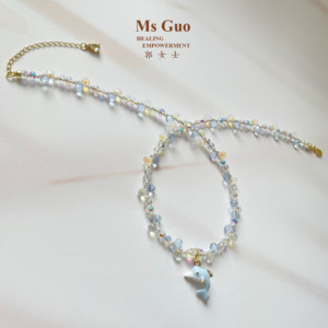 MsGuo手工海豚疗愈项链水晶贝壳