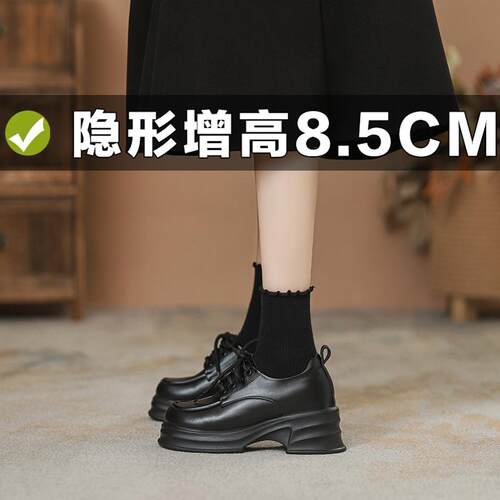 小个子内增高英伦风小皮鞋女2026春夏款小码鞋3233真皮厚底乐福鞋