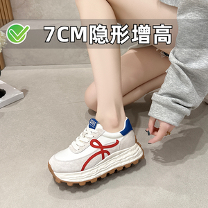 内增高厚底复古老爹鞋2025春季运动休闲阿甘德训鞋小码女鞋323334