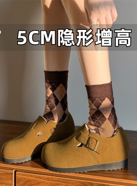 小个子内增高勃肯鞋外穿2026春夏季新款小码女鞋323334厚底博肯鞋