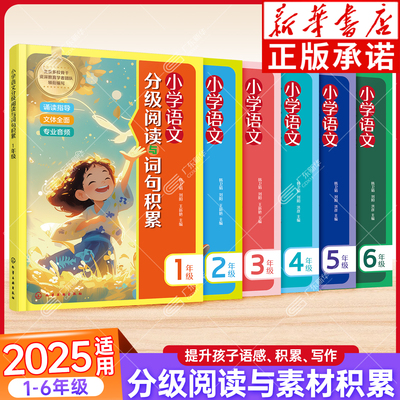 小学语文分级阅读与词句积累1-6年级 小学语文课本同步拓展阅读理解专项训练好词好句积累大全 精选美文积累素材专业音频巩固练习