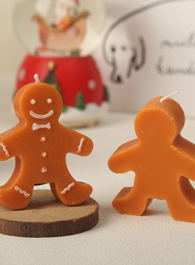 姜饼人香薰蜡烛批发圣诞节礼品伴手礼圣诞造型香氛蜡烛家居摆件