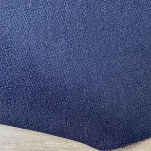 藏青色进口纯羊毛双层双面肌理绉纱时装定制秋冬设计师布料面料