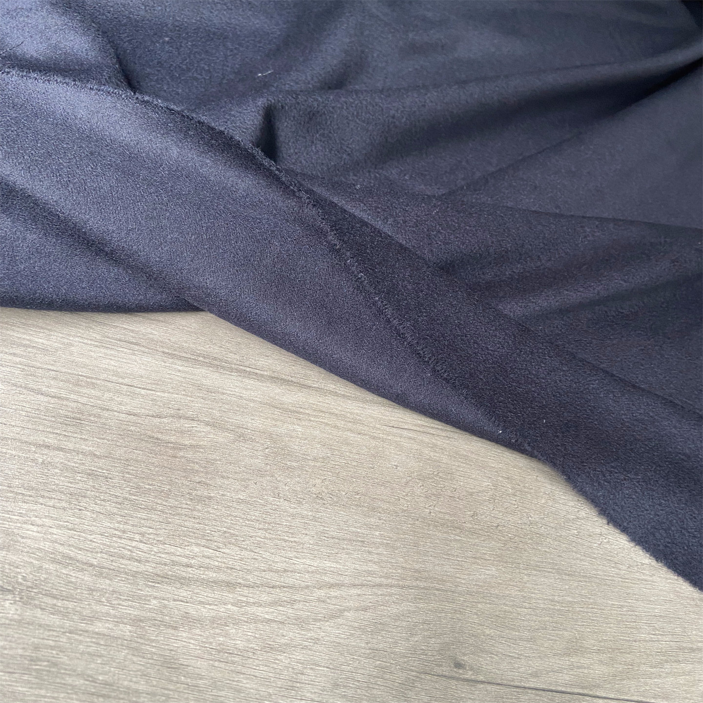 羊绒羊毛藏黑色短顺毛光泽柔软单面秋冬面料设计师外套裙裤布料