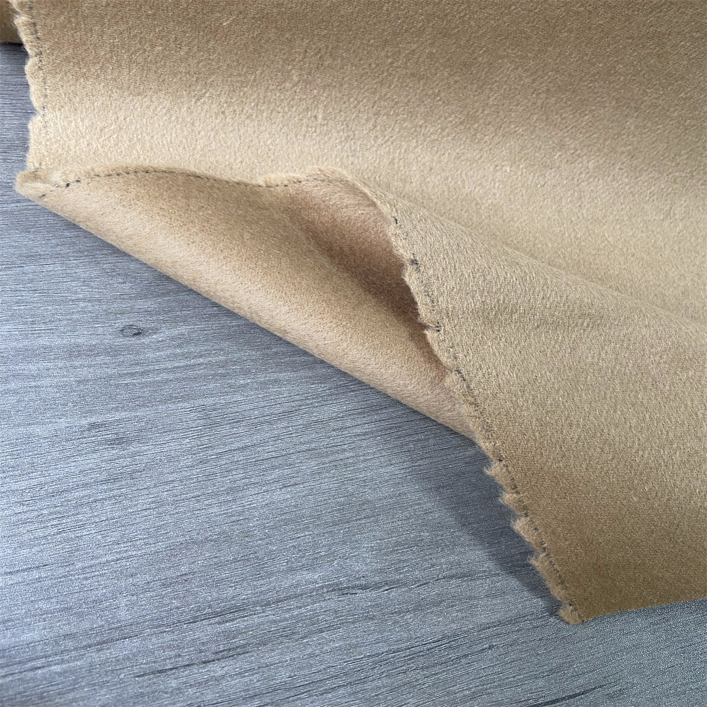 布队羊绒羊毛驼色双层秋冬布料