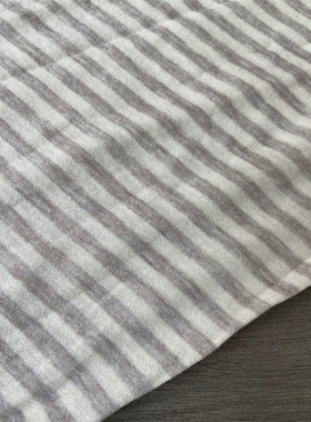 白色杏灰色条纹羊绒5%羊毛75%软糯针织亲肤春夏弹力T恤布料