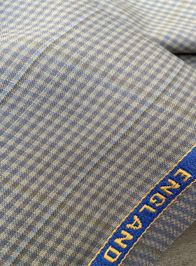 HIELD英国混彩色格子羊毛100%精纺西装面料春夏抗皱亲肤布料