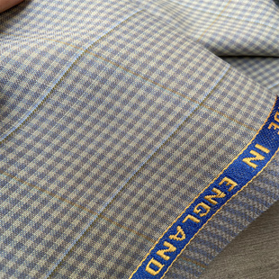 HIELD英国混彩色格子羊毛100%精纺西装面料春夏抗皱亲肤布料