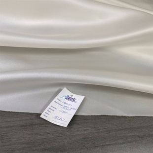 高定婚纱厂米白色意大利产桑蚕丝真丝欧根塔夫绸时装面料挺括