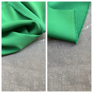 翠绿韩国产麻纱肌理感抗皱垂坠时装面料设计师外套裙子阔腿裤布料