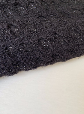 重磅CLARENSON SCOP法国ding级黑色羊毛粗花呢小香秋冬高定布料