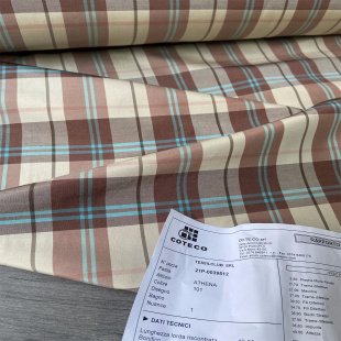 走秀款 裙子布料 意大利进口20姆米桑蚕丝真丝棉格纹面料定制衬衫