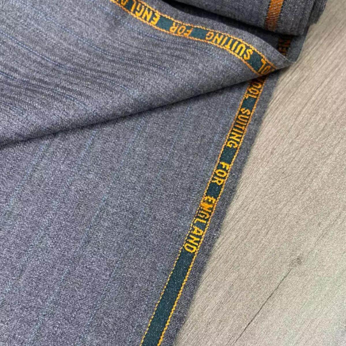 灰色条纹古董老料羊毛精纺秋冬定制设计师西装套装布料