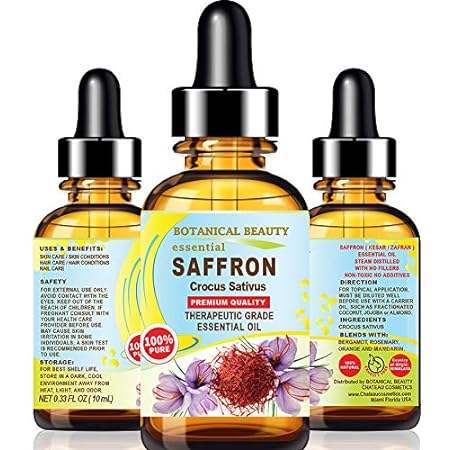Saffron Oil (Kesar) Crocus Sativus Essential Oil 100% Nat