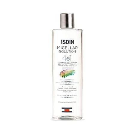 ISDIN Micellar Solution, 4 in 1 Makeup Remover, Cleanser,