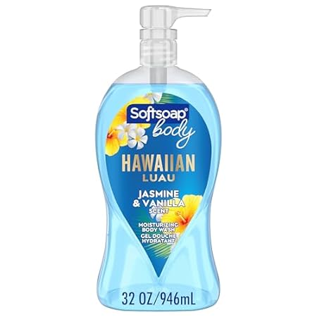 Softsoap Moisturizing Body Wash， Hawaiian Luau， Jasmine a