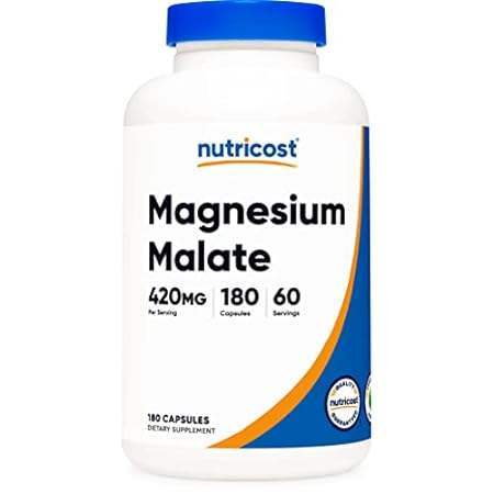 Nutricost Magnesium Malate 420mg， 180 Capsules - 420mg of