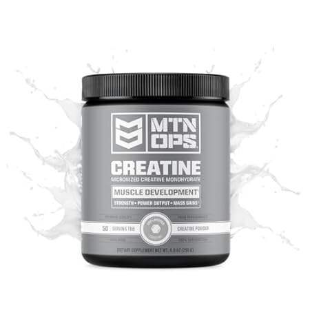 MTN OPS Creatine Monohydrate Powder， Unflavored 50 Servin