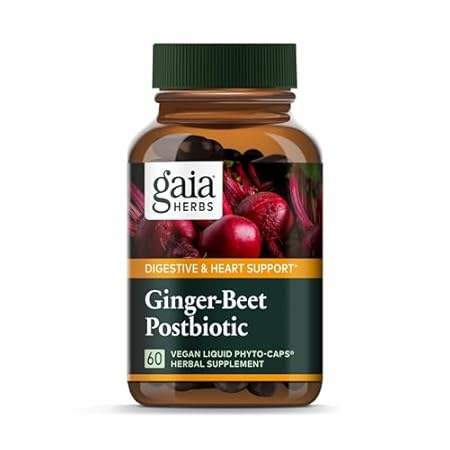 Gaia Herbs Ginger-Beet Postbiotic - Supplement for Gut &a