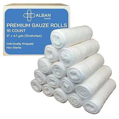 ALBAN Premium Bandaging Gauze Roll 4 x 4.1yds (Box of 16