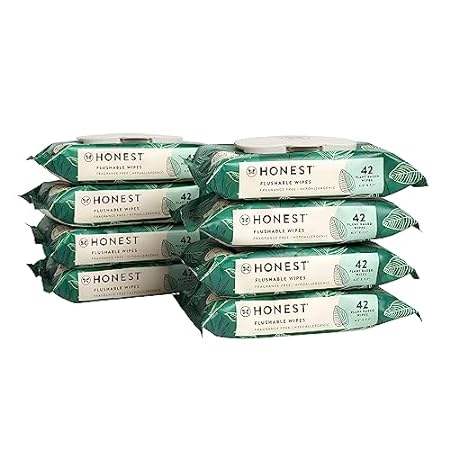 The Honest Company Plant-Based Flushable Wipes | 99% Wate