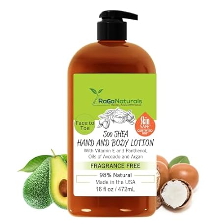 Body Lotion- Unscented Shea Butter, Argan, Avocado, Vitam