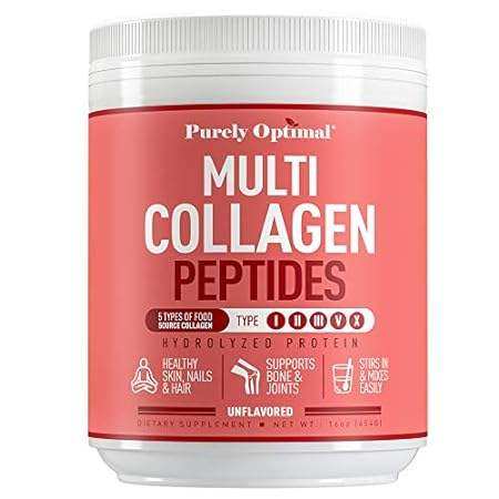 purely optimal premium multi collagen powder - 5 types of