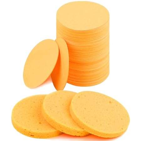 AIDEA 100-Count Compressed Facial Sponges， Round， 100% Na 数码相机/单反相机/摄像机 收藏相机 原图主图