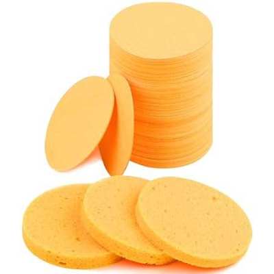 AIDEA 100-Count Compressed Facial Sponges， Round， 100% Na