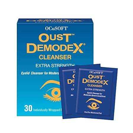 Oust Demodex Cleanser Pre-Moistened Pads- Eyelid Wipes f