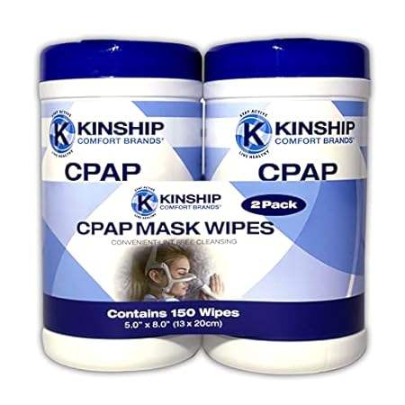 CPAP Mask Cleaning Wipes (150 Count， 2-75 count canisters