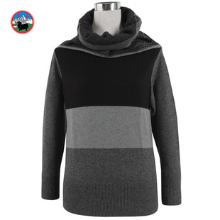 雪舟女士牦牛绒堆领套衫秋冬季针织宽松羊毛保暖毛衣