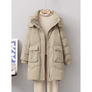 凯乐石薄荷羽绒服女冬新款中长款时尚加厚白鸭绒女款冬季今年流行