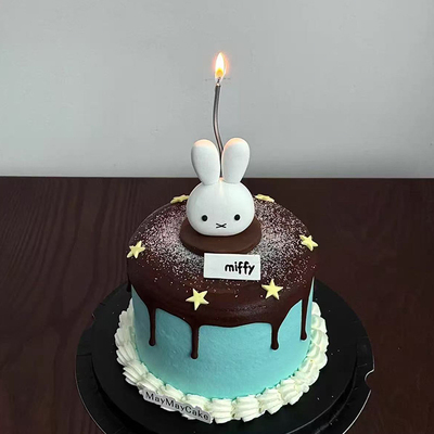 网红米匪兔蛋糕装饰摆件可爱立体兔头儿童生日快乐甜品装扮配件