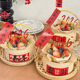 2026网红新年快乐亚克力蒸笼手提竹篮蛋糕装 饰马年大吉贴纸装 扮