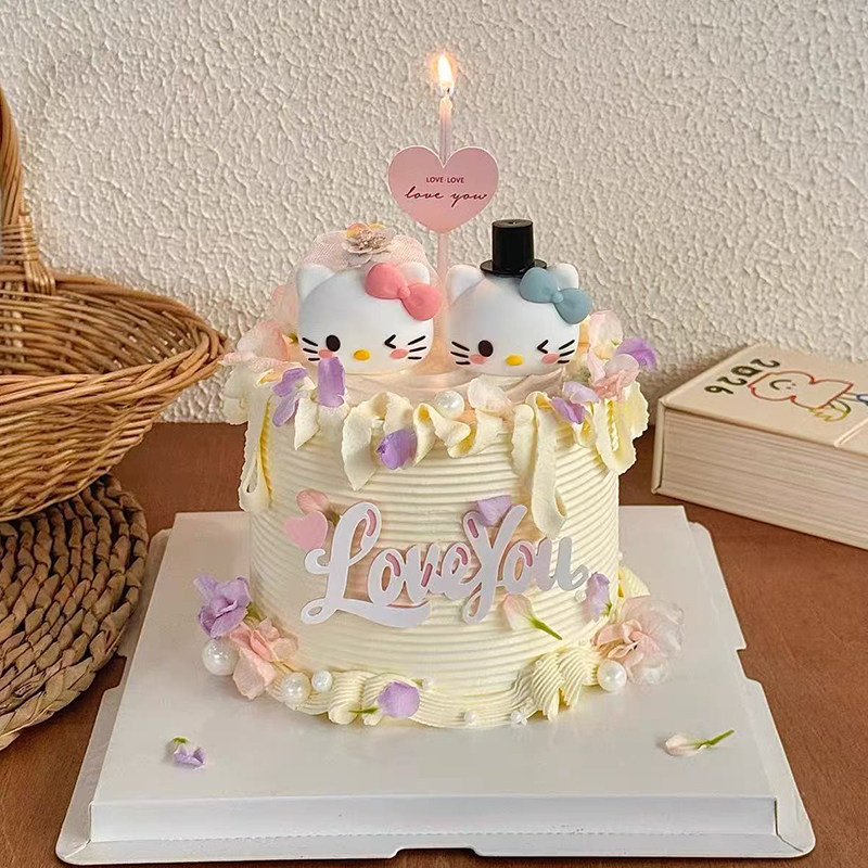 214情人节婚纱西装帽情侣KT猫蛋糕装饰摆件loveyou亚克力装扮插件,节庆用品/礼品,蛋糕/烘焙装饰用品,淘宝优惠券,粉丝福利购,淘宝优惠卷