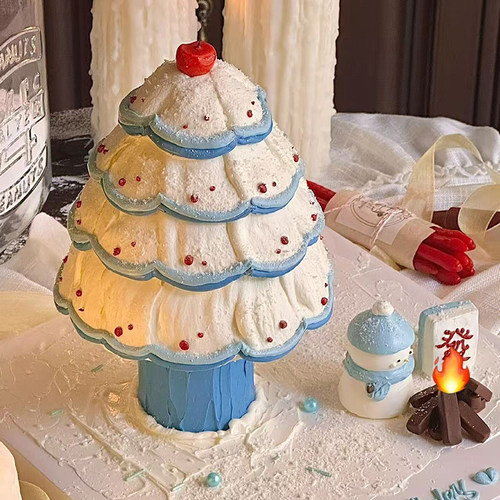 2025圣诞节许愿树ins可爱立体围巾雪人蛋糕装饰樱桃蜡烛装扮插件